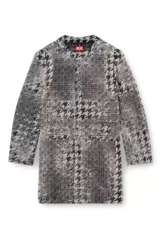 d-lot-fsh Coat in Prince of Wales jacquard denim