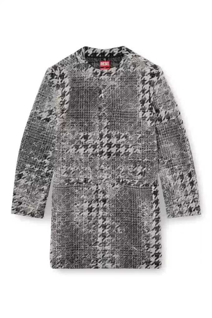 d-lot-fsh Coat in Prince of Wales jacquard denim