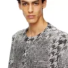d-lot-fsh Coat in Prince of Wales jacquard denim