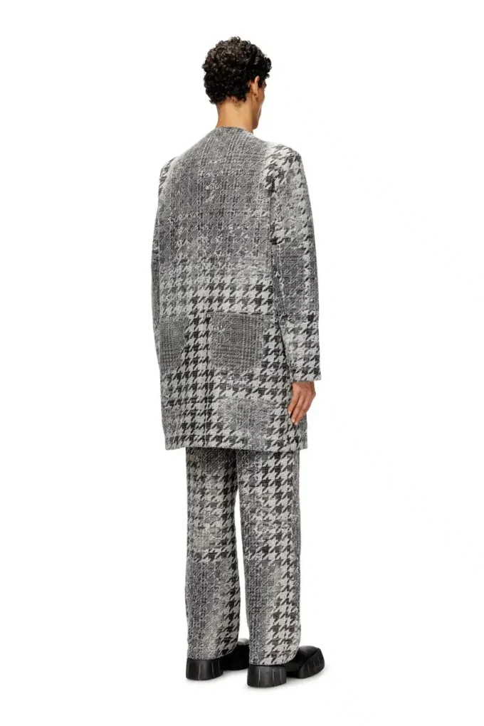 d-lot-fsh Coat in Prince of Wales jacquard denim