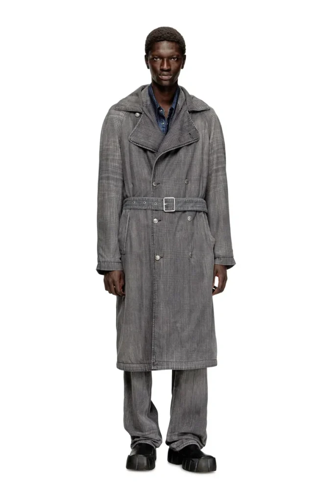 d-matthew-s Trench coat in patterned denim
