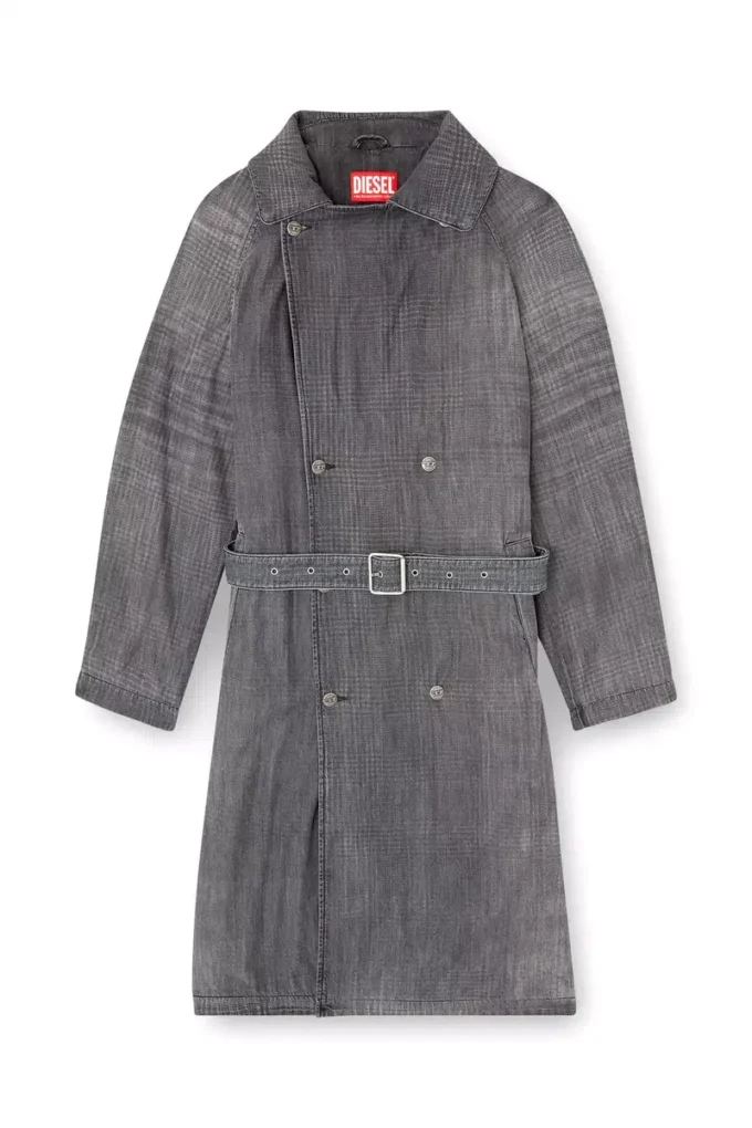 d-matthew-s Trench coat in patterned denim