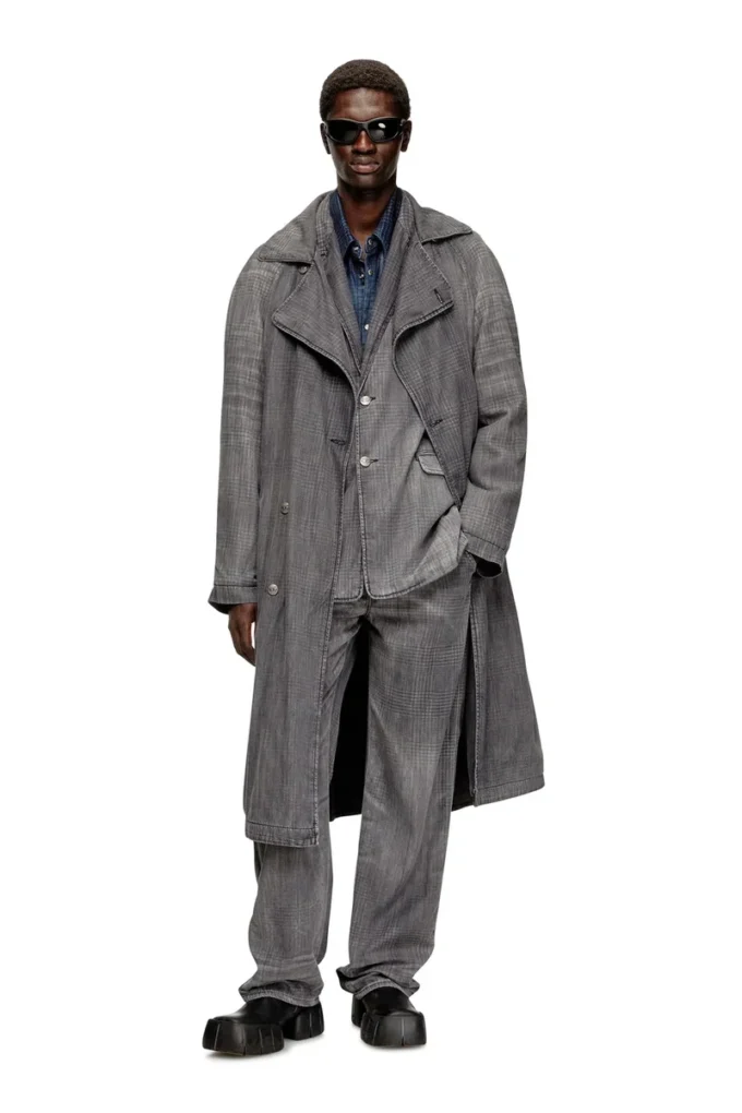 d-matthew-s Trench coat in patterned denim
