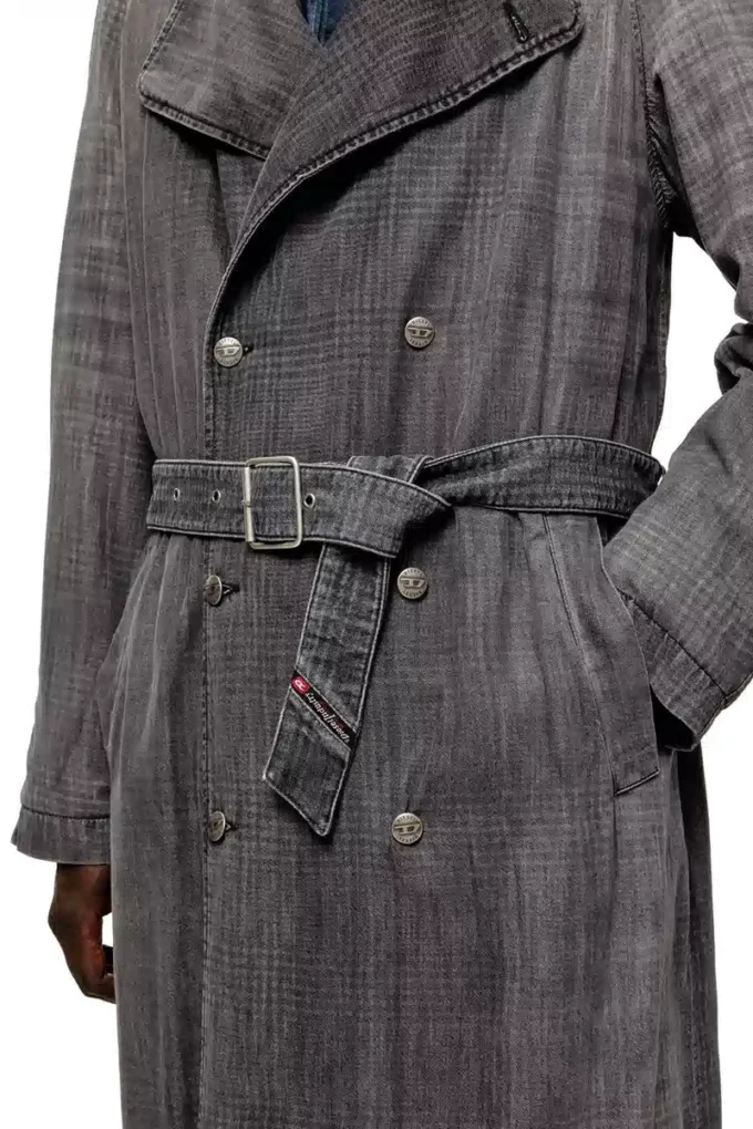 d-matthew-s Trench coat in patterned denim