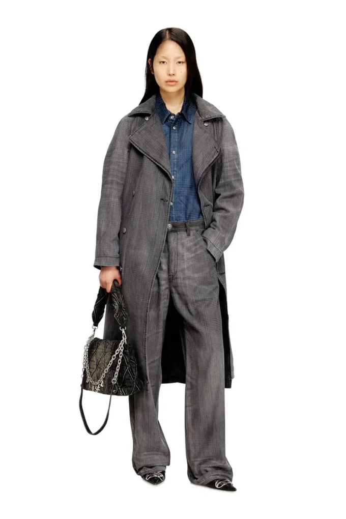 d-matthew-s Trench coat in patterned denim