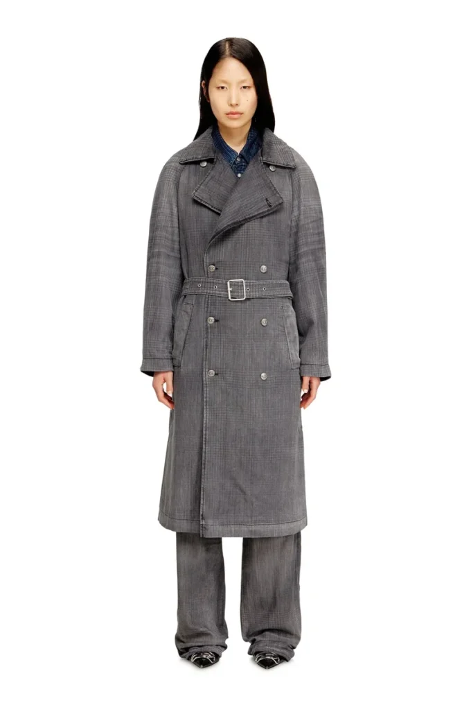 d-matthew-s Trench coat in patterned denim