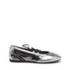 d-mile ballerina lace up w D-Mile-Metallic lace-up ballet flats