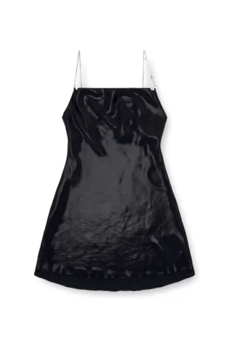 d-minty Short metallic dress with cowl neck
