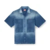 d-nabil-d Bowling shirt in contrast-effect denim
