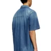 d-nabil-d Bowling shirt in contrast-effect denim