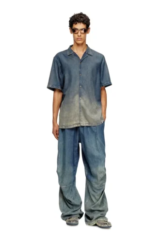 d-nabil-s3 Bowling shirt in gradient fluid denim