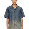 d-nabil-s3 Bowling shirt in gradient fluid denim
