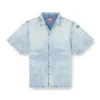 d-nabil-s4 Bowling shirt in marbled denim