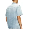 d-nabil-s4 Bowling shirt in marbled denim