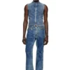 d-nata-fse Sleeveless denim top with biker details