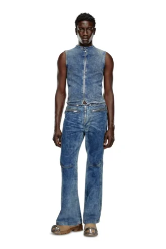 d-nata-fse Sleeveless denim top with biker details