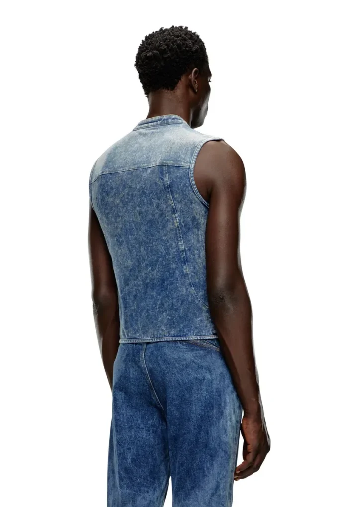 d-nata-fse Sleeveless denim top with biker details