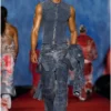 d-nata-fse Sleeveless denim top with biker details