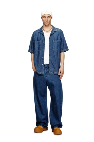 d-paroshort Bowling shirt in denim