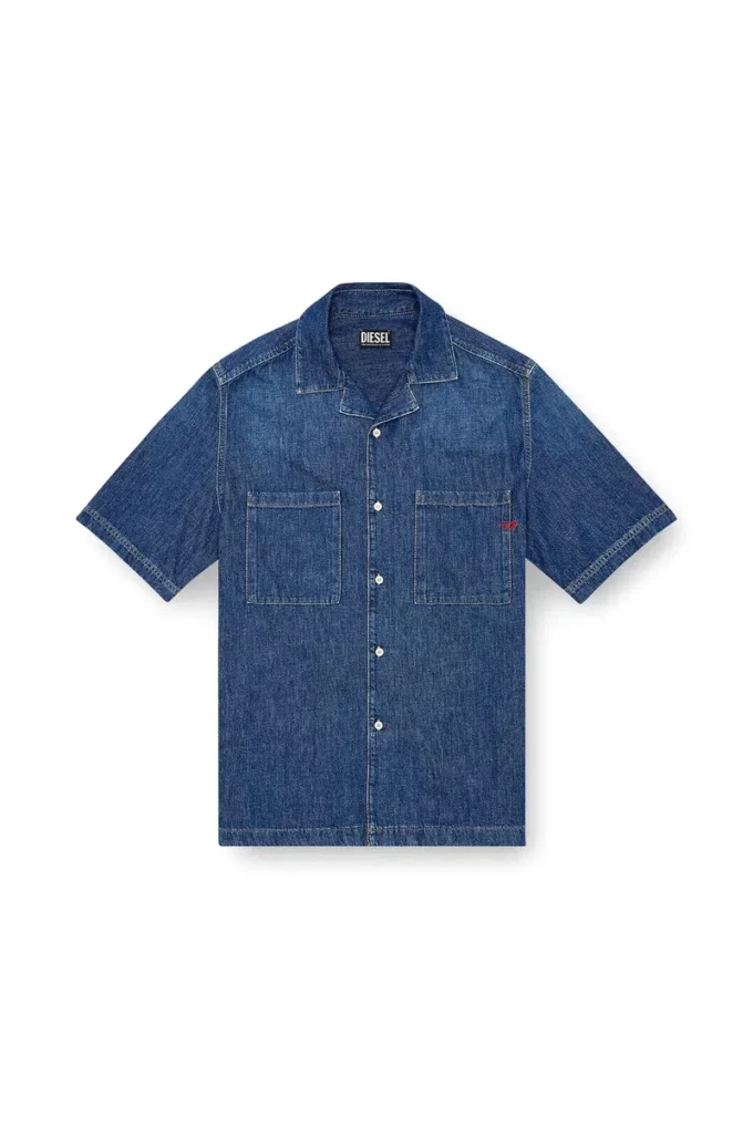 d-paroshort Bowling shirt in denim