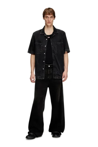 d-paroshort Bowling shirt in Tencel denim
