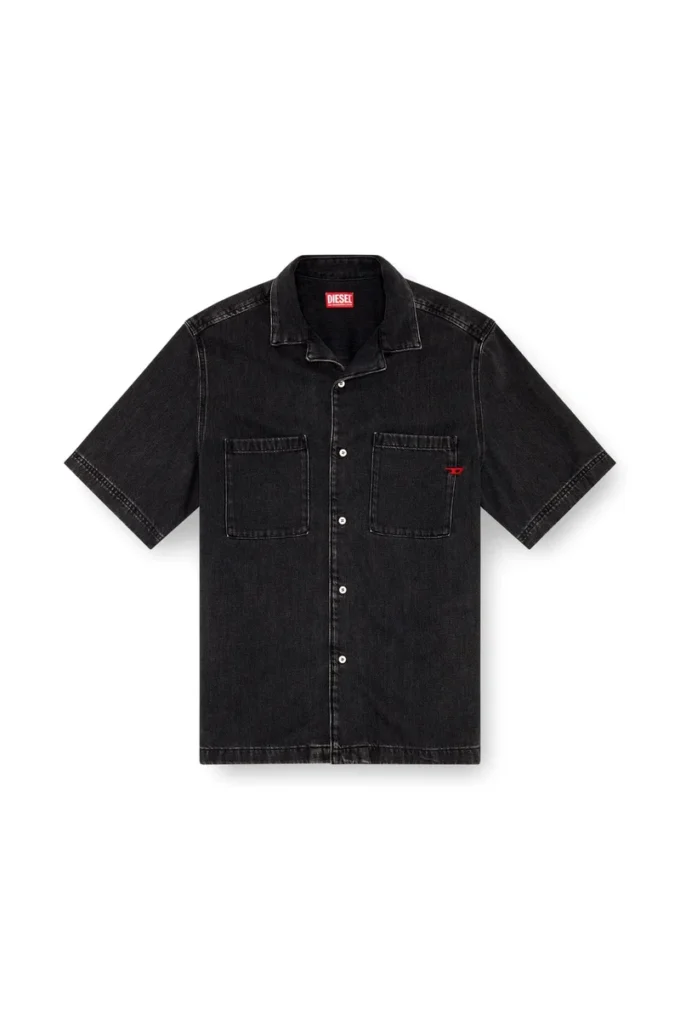 d-paroshort Bowling shirt in Tencel denim