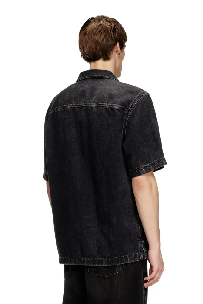 d-paroshort Bowling shirt in Tencel denim