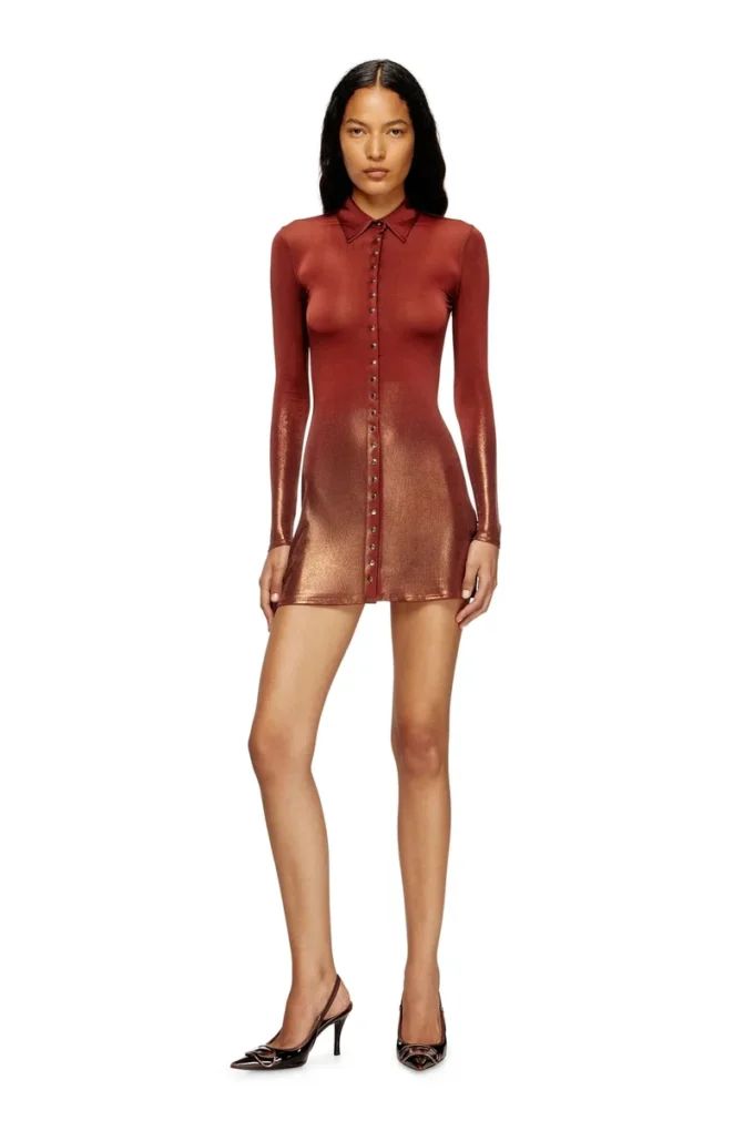 d-pol Polo mini dress with front buttons