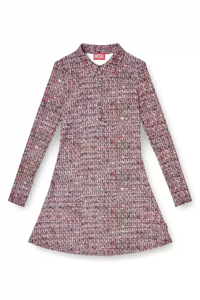 d-polyna Lycra dress with bouclé print