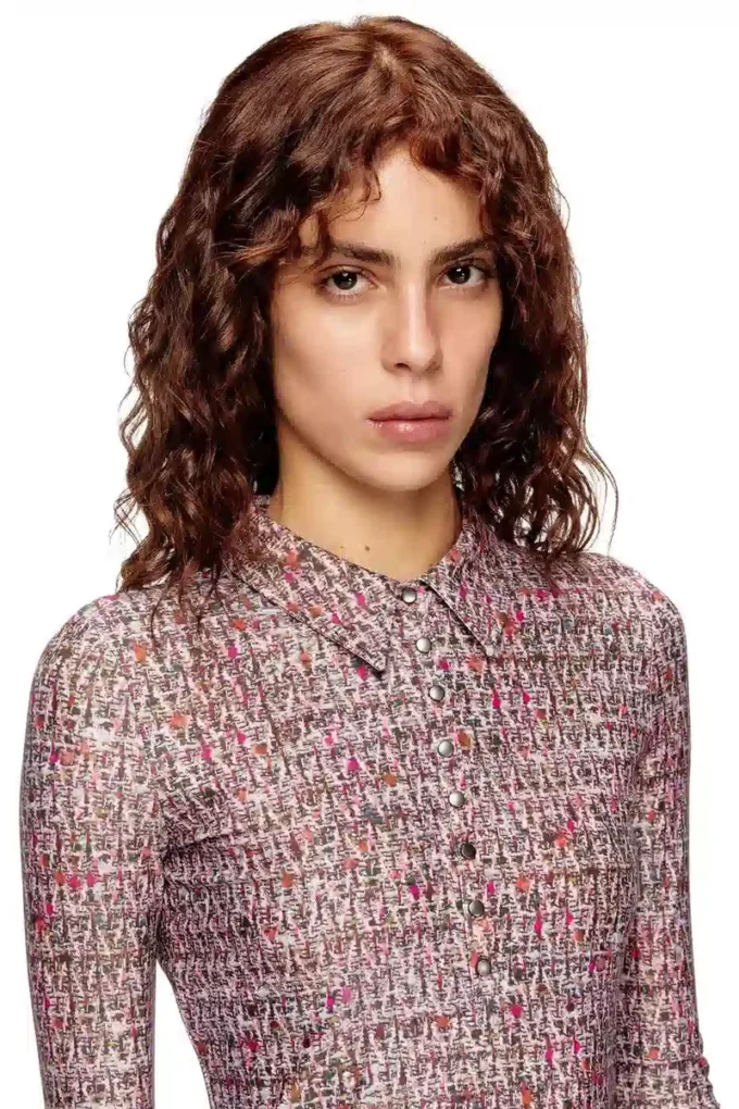 d-polyna Lycra dress with bouclé print