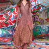 d-polyna Lycra dress with bouclé print