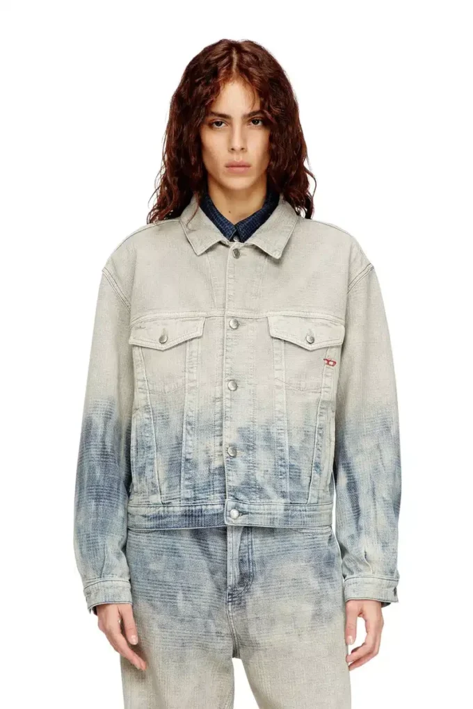 d-ranger Trucker jacket in Prince of Wales jacquard denim