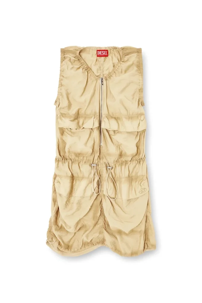 d-resden Cargo dress in treated viscose-nylon