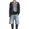 d-rixford-s Denim shorts with lyrics print