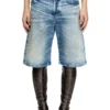 d-rixford-s Denim shorts with lyrics print