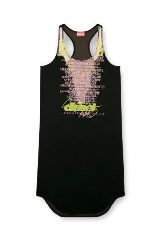 d-shany-long Sleeveless tank dress with lyrics print