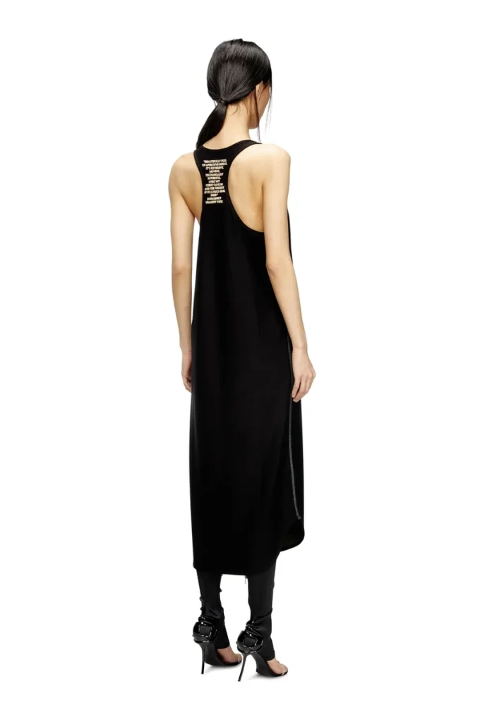 d-shany-long Sleeveless tank dress with lyrics print
