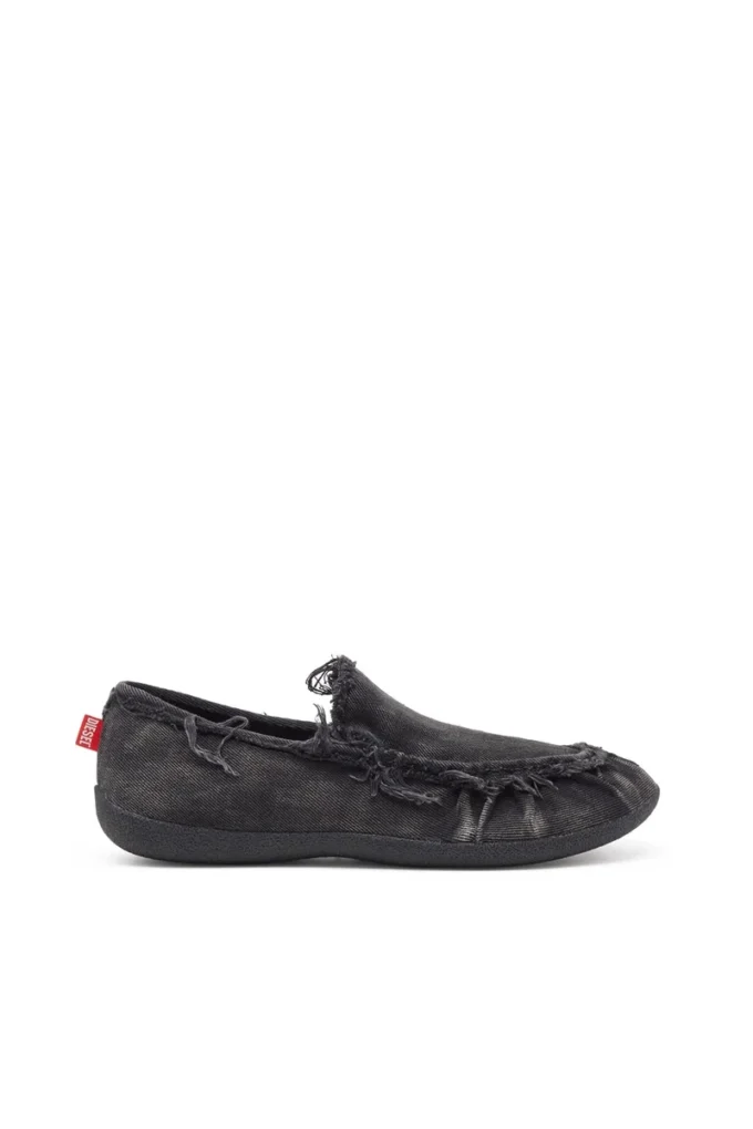 d-shock moc D-Shock-Distressed denim loafers