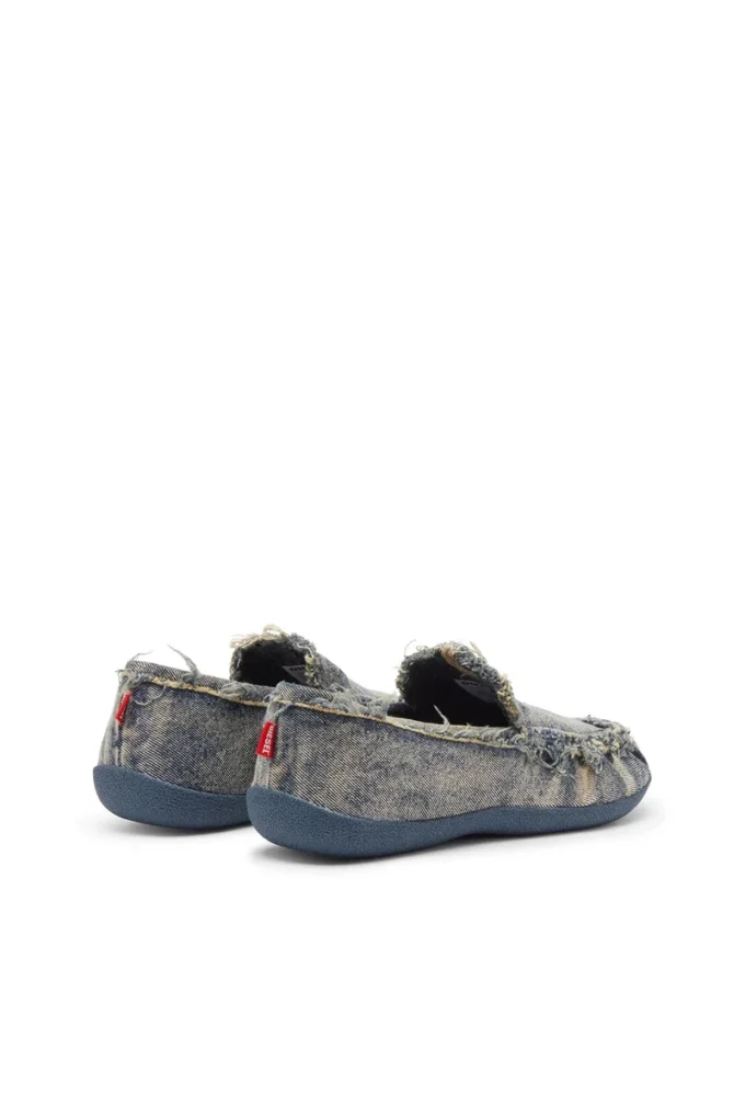 d-shock moc D-Shock-Distressed denim loafers