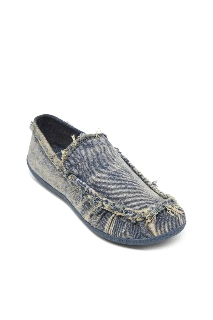 d-shock moc D-Shock-Distressed denim loafers