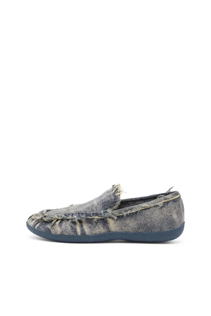 d-shock moc D-Shock-Distressed denim loafers