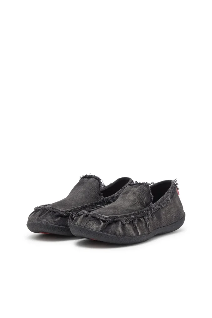 d-shock moc D-Shock-Distressed denim loafers
