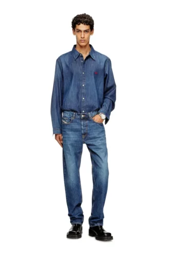 d-simply Denim shirt with embroidered logo