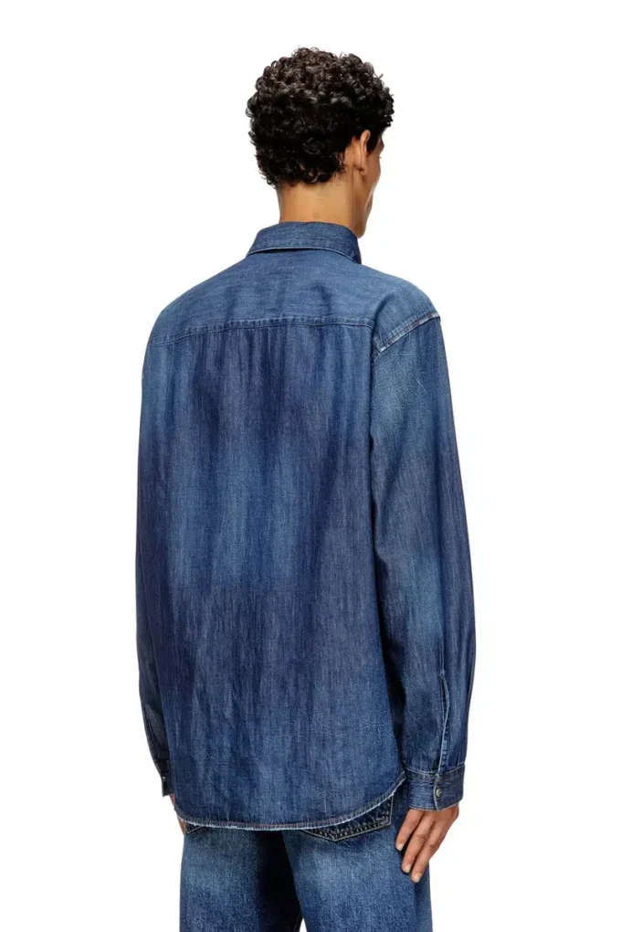 d-simply Denim shirt with embroidered logo