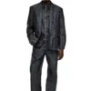 d-simply-fse Denim shirt with craquelé coating