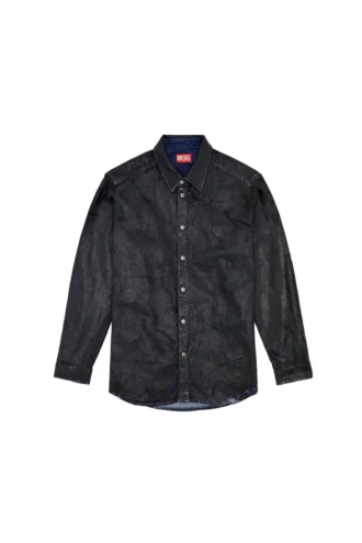 d-simply-fse Denim shirt with craquelé coating