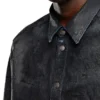 d-simply-fse Denim shirt with craquelé coating