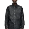 d-simply-fse Denim shirt with craquelé coating