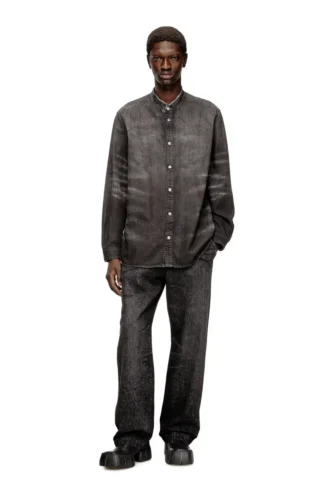 d-simply-fsh Shirt in distressed honeycomb denim