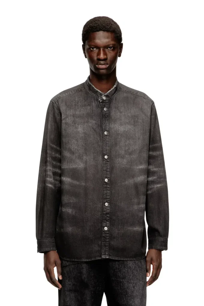 d-simply-fsh Shirt in distressed honeycomb denim